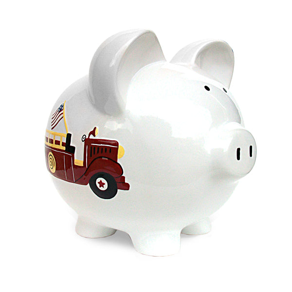 FIRETRUCK PIGGY BANK | Personalized Piggy Banks